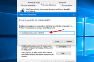 Cómo crear un punto de restauración del sistema manual